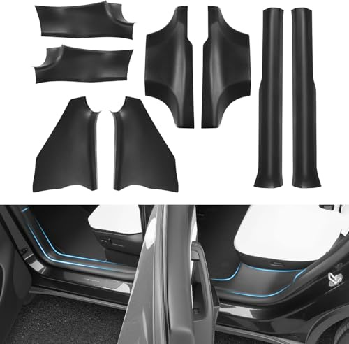 Ywooon pour Tesla Model Y Juniper 2025-2026 Protections de Seuil de Porte Arrière, Protecteurs De Bord De Porte, Anti-Dérapantes Avant Et Arrière pour Model Y Juniper (Not fit 2026 Standard)