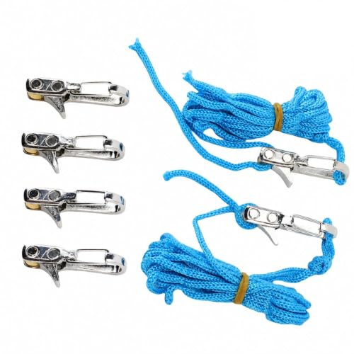 POENVFPO Seilrollen-Schnurspanner mit Messingrolle in Marinequalität, Edelstahlfeder für Camping, Bootfahren, Outdoor-Aktivitäten, Kompakter Verstellbarer Seilspanner für 3 Mm 4 Mm Seile
