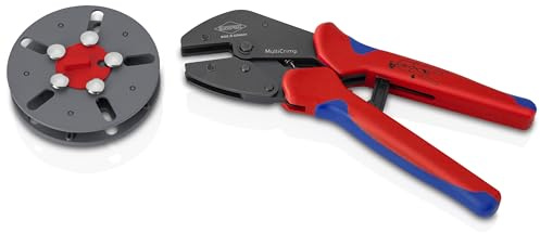 KNIPEX MultiCrimp Pince à sertir avec porte-matrices, 97 33 LE | Interchangeables, vide avec poignées multimatières 250 mm
