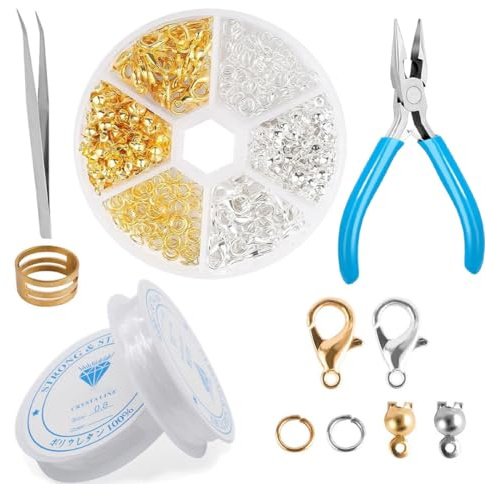 PBAHAUP 1 Set Chiusure Per Collane, Gancetti Per Braccialetti, Ganci Per Braccialetti Fai Da Te Chiusura Accessori Per La Creazione Di Gioielli Kit Per Gioielli (Oro, Argento)