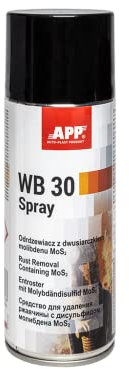 AUTO-PLAST PRODUKT App WB 30 - Spray multiaceite: Spray lubricante, espray anticorrosión, Spray lubricante con disulfuro de molibdeno MoS2, Spray lubricante con protección contra la corrosión, 400 ml