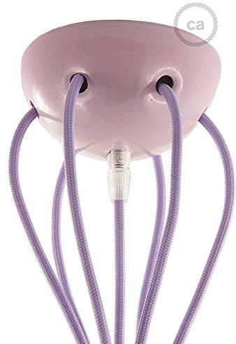 creative cables - 7-Loch-Lampenbaldachin Kit aus Keramik - Flieder
