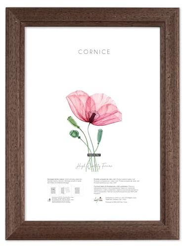 Lupia - Cornice portafoto in Legno da Parete Arte POVERA Colore Noce per Foto, Stampe artistiche, Poster, Quadri Moderni 50x70 cm