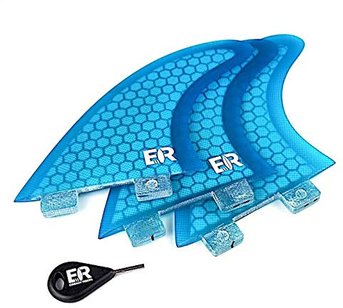 Eisbach Riders Surfboard FCS Fiberglass Honeycomb Thruster Fin Set - Pinne per Tavola da Surf e SUP (Blu, G7 - Large)
