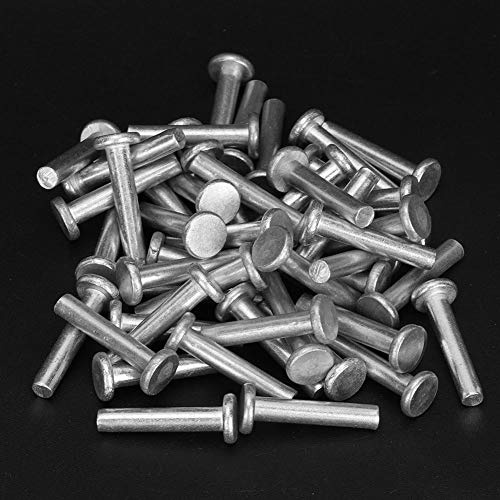 100 Unidades Remaches de Aluminio Sólido M4 Cabeza Plana, Gb867 Remaches para Fijación En Ingeniería Mecánica (M4X20) - Ideales para Uniones Seguras En Metal, Plástico Y Paneles