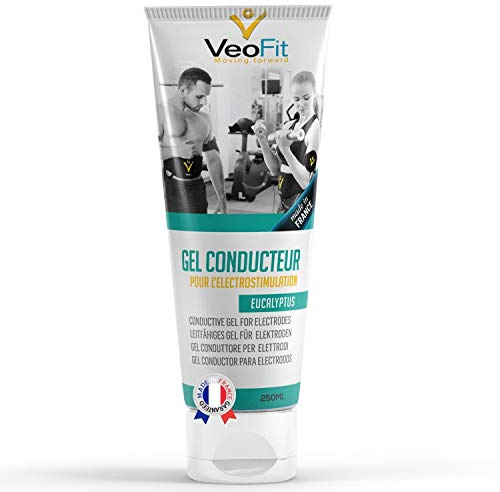 VeoFit Leitfähiges Elektroden Kontakt Gel Eukalyptus für EMS TENS Geräte, Elektrostimulatoren, Elektroden Pads – Verbessert den Elektrodenkontakt und schützt die Haut