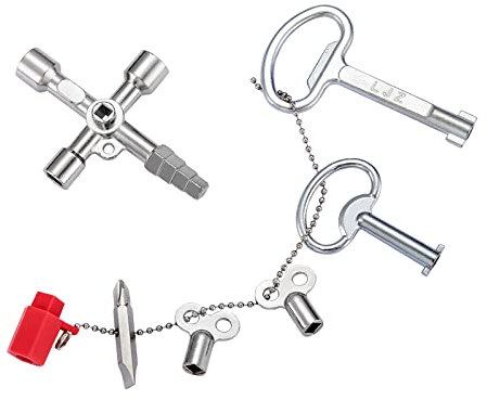 Minimprover Chiave per radiatore 7 in 1 UK e 4 set per chiave del contatore, chiave di sfiato del radiatore, chiave valvola, confezionata in scatola