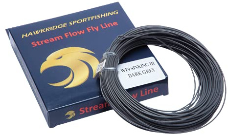 HAWKRIDGE - Quality Weight Forward #9 STREAM FLOW FLY Fishing Line (UK Brand) WF#9 - Four Options Available - Sinking III Medium Grey (Sink III - Medium Grey)