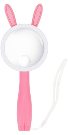 Children Handheld Magnifying Glass for Student Kids Exploring Nature, Scientific Experiment Insect Animal Plant Leaves Observation Reading (Bunny Style 1Pcs)