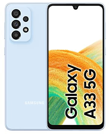 Samsung Galaxy A33 5G Smartphone Dual-SIM Android Smartphone Handy 6 GB RAM 128GB Speicher Awesome Blue + 30 Monate Garantie