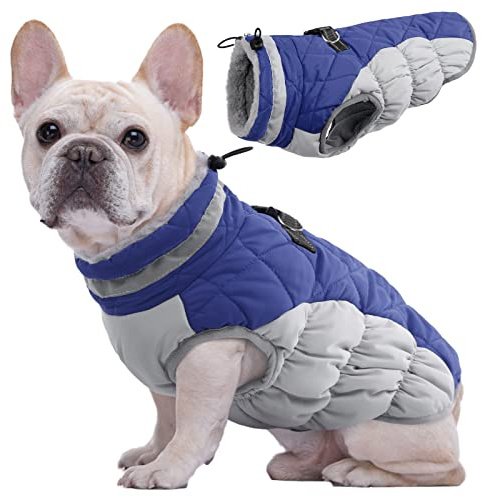 Kuoser Hundejacke Hundemantel für Kleine Hunde Winterweste Wasserdicht, S | Hunde Wintermantel für Regen und Wind mit Reißverschluss, reflektierenden Streifen, D-Ring und verstellbarem Kordelzug