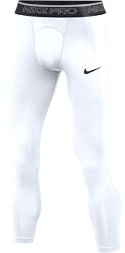 Nike Mens Pro 3/4 Length Training Tight (Large White)