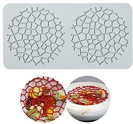 Stampo per Torte in Pizzo, Tappetino in Pizzo di Silicone, Stampi in Silicone per Fondente Torta in Pizzo, Decorazione per Torta Stampo a Forma di Impressione Artigianale di Zucchero, 2 Fori Griglie