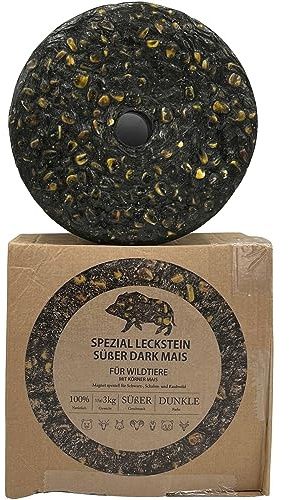 Wildlutscher Spezial Leckstein „Süßer Dark Mais“ | Extra Harter Wildleckstein mit Tarnfarbe | Für Schwarzwild, Rotwild & Rehwild | Bis zu 10 Wochen Wirkung | 3 kg (9,97 € / kg)