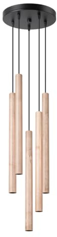 SOLLUX lighting Hängelampe Pendelleuchte Hängeleuchte Deckenlampe Lampe Decke Stahl 5 Flammig 19,5 x 19,5 x 104 cm Pastelo