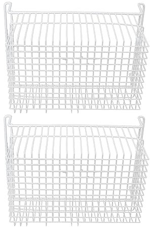 Gefrierschrank-Organizer-Behälter, 2 Stück, Gefrierschrank-Organizer-Behälter, Stahldraht, Großes Fassungsvermögen, Starker Lager-Gefrierkorb mit Griff (49,5 x 29 x 27 cm (L x B