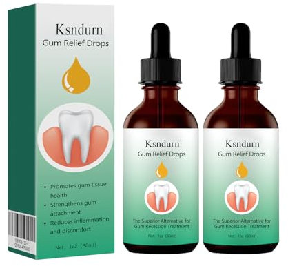 2Pcs Gum Regrowth Drops, Ksndurn Gum Therapy Gel, Natural Gum Restore Plus Liquid Drops Mouthwash - Repair for Receding Gums, Treatment for Gum Health