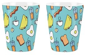 Breakfast Egg Cup Set - Pack of 2 Ceramic Egg Cups/Holders Kitchenware/Shot Glasses Drinkware Boxed Gift