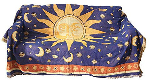 Chenxi Studio Sofa Blankets Country Retro Woven Blankets For Sun Moon God Sofa Throws Dust-proof Cushion Carpet Cushion Texti
