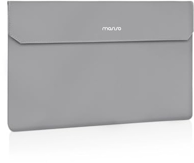 MOSISO Portable Monitor Case Sleeve 16.1 Inch, Carrying Case for 15.6-16.1 Inch Display Monitors, Laptop Bag With Front Pocket, PU Leather for Travel, Gray