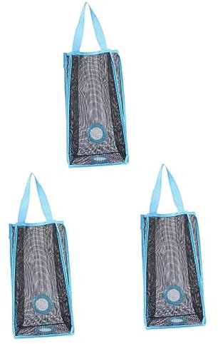 OFFSCH 3stücke Hängender Mesh Müllsack Organizer Für Küche Atmungsaktiver Aufbewahrungsbeutel Blau Aufbewahrung Von Müllbeuteln Und Weiteren Kleinen Gegenständen Langlebig Und
