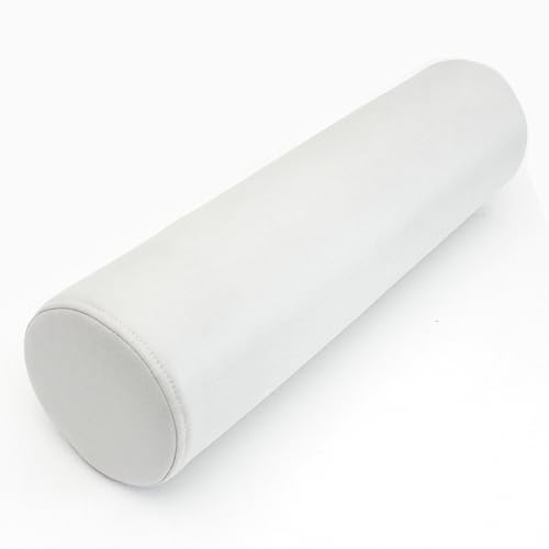 XXIUDEE Wasserdichte, weiche, runde Roll-Taillenkissen, lange Armlehne, abnehmbares Sofakissen, Lendenwirbelstützkissen, Kopfteil für Couch, Auto, Bett (50 x 15 cm, Weiß)
