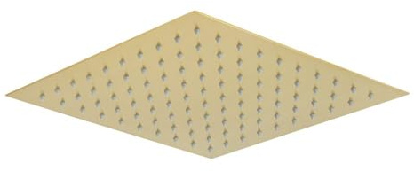 MILANO 300mm Fixed Square Rainfall Shower Head Brushed Brass