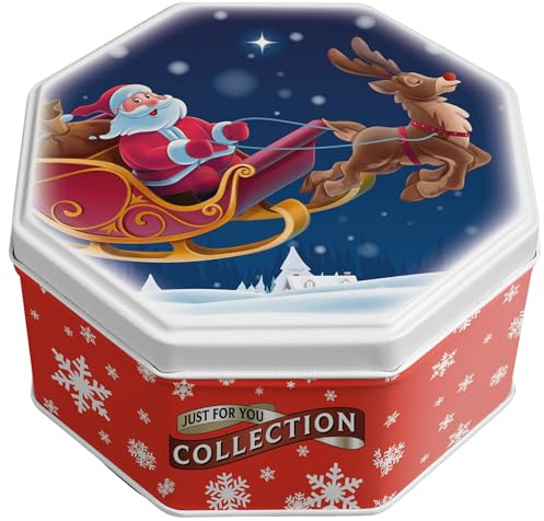 Campbells Shortbread Petticoat Tails Christmas Tin 4.1 Oz (115g) - Santa & Rudolph Sleigh Gift Tin, Pure Butter Scottish Shortbread Christmas Cookies from Scotland, British Holiday Biscuits & Treats