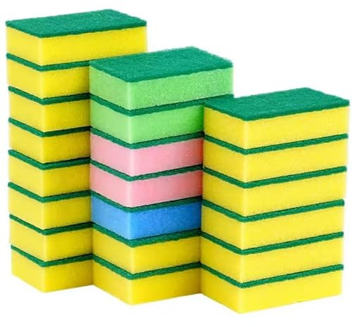 Kitchen cleaning scourers | High Absorbency Kitchen Cleaning Sponges | For Pots, Pans, Rust, Grease, Home Cleaning | Pack of 10