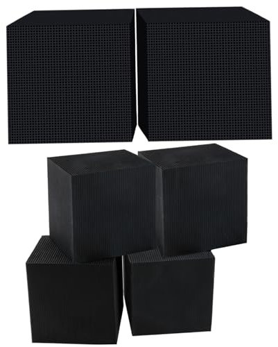 HoveeLuty Lot de 4 Cubes purificateurs d'eau 10 x 10 cm, Charbon Actif à Forte Filtration, réutilisables, pour Aquarium, avec Structure en nid d'abeille, pour Aquarium de 200 cm, pour Chevaux