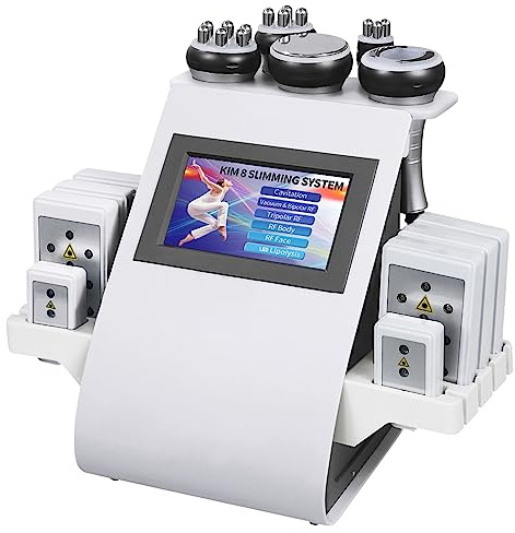 Macchina per cavitazione del corpo, 6 in 1, massaggiatore professionale a radiofrequenza, dispositivo di riduzione del vuoto multipolare per braccia, vita, coscia, fianchi, gambe