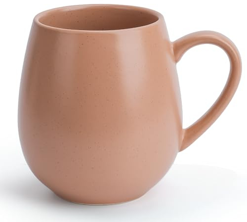Happy Lemuro Teetasse Groß - 550 ml - Kaffeetasse Groß - Jumbotasse - Große Teetasse - XXL Tasse - Tee Tasse Gross - Tea Cup - Tee Zubehör - Tea Mug - matt - Nude