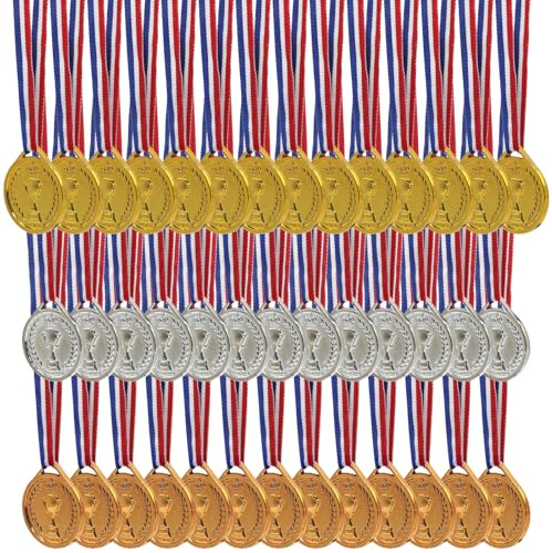 Duoleimi 40 medaglie olimpiche, medaglie Personalizzate per Bambini, medaglie per Calcio, Compleanni, Sci, Sport, premi, Mini Olimpiadi, Diametro 3,8 cm