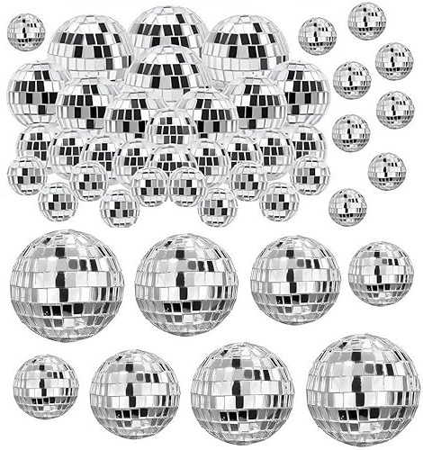 Mirror Disco Ball, Wanfoou 30 Pcs Disco Ball Decoration Hanging, Bar Party, Stage Props, Home Decorations, Christmas Party Favor and Supplies(2/3/4/5cm)