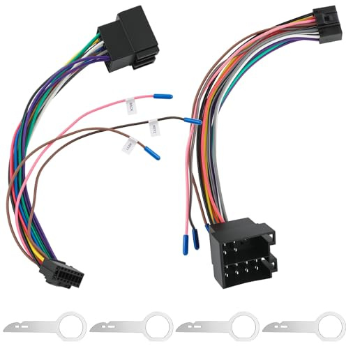 LongZYU 2 Stück 16 Pin ISO Adapter Kabelbaum, Adapter ISO Adapter Autoradio