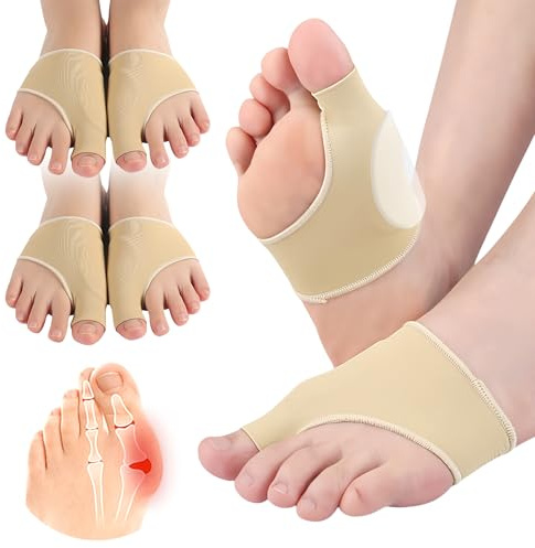 EASICUTI 2 Paar Hallux Valgus Korrektur Socken, Hallux Valgus Bandage mit Gel Polstern, Zehentrenner zur Linderung von Fußschmerzen durch Reibung, Scheuern und Druck, für Herren und Damen, Beige