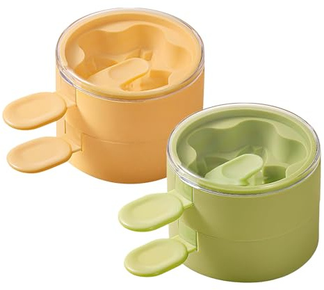Veemoon Juego 2 Moldes de Silicona Alimentaria para Helado Doble Capa Reutilizables Color Albaricoque y Verde para Paletas de Hielo Caseras y Postres DIY Aptos Adultos Accesorios