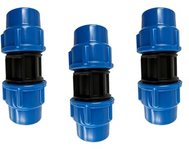 Codo de Compresión para Tubería de Polietileno 25mm x 25mm, Roscado Ángulo 90, Accesorios de PP PN16, Racor de Fontanería en Ángulo de 90 grados, Compatible con Tuberías PE80 y PE100 (Conector Recto)