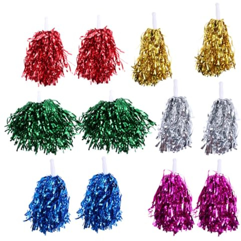 ibasenice Pompons de Cheerleading 12pcs Poignée Droite en Pet Léger 20g pour Événements Sportifs et Compétitions, Accessoires Attrayants Risque Doigts Plusieurs Styles