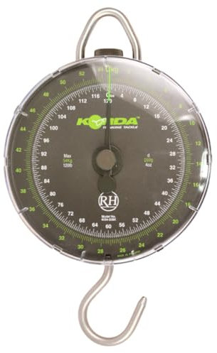Korda Dial Scale Carpy Green 120lb/4oz, Durable Design, Precision Measurement, High-Visibility Dial, Accurate & Reliable Weighing, Essential for Anglers, Easy-to-Read Display, Robust Construction