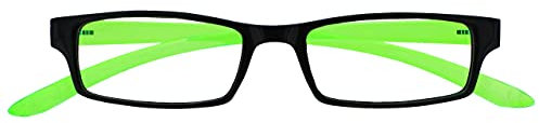 OPULIZE Nero Verde Brillante Collo Occhiali Da Lettura Uomo Donna Uvr021 +2,00-50 Gr