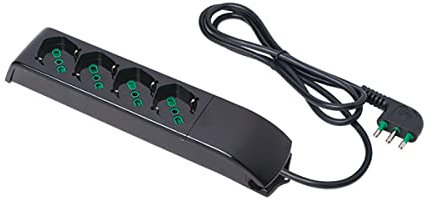 Fanton 410111 Multipresa Fido con Cavo 3G1 ed Interruttore 4 Uscite 2P+T 16A Bipasso Standard, Nera, 1.5 m