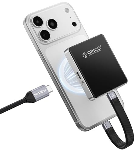ORICO 2230/2242 M.2 NVMe SSD Gehäuse Magnetsatz 10Gbps USB 3.2 Gen 2 NVMe Adapter mit Schutzhülle Schlüsselband PD100W bis zu 2TB kompatibel mit iPhone 15 16 Pro/ProMax ProRes Diskless AP42P Schwarz