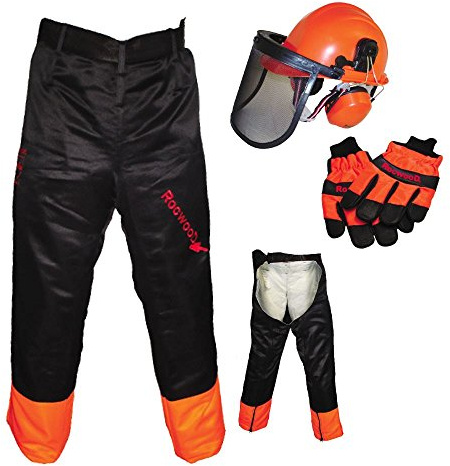 Kettensägen-Sicherheitsset, Helm, Handschuhe und Hose, ideal für alle Benutzer