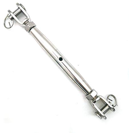 JingYi M10 10mmStainless Steel Jaw and Jaw Closed Body Turnbuckle with Working Magnetic,Marine Grade,Silver Tone,1 pack