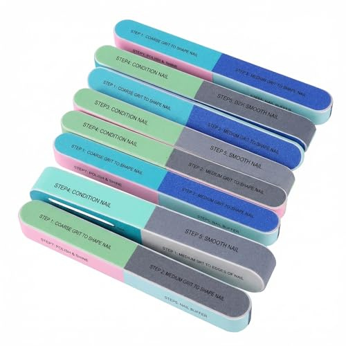 Pack de 10 pulidores de uñas coloridos, lavables, taco pulidor de uñas polaco para cosmética, manicura y pedicura