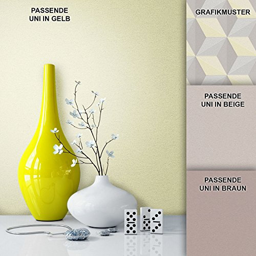 Newroom Tapete Vliestapete Grau Gelb Beige Grafik Optik, schöne, edle Tapete im modernen Design