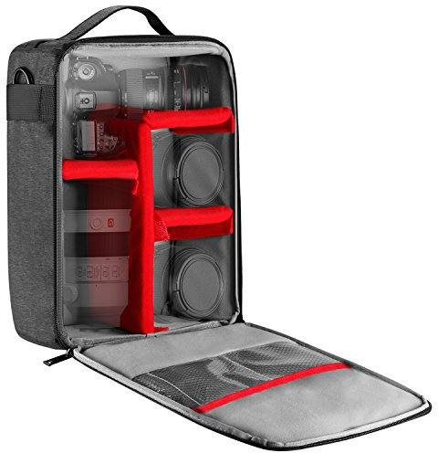 NEEWER NW140S Borsa di Stoccaggio Trasporto Impermeabile per Fotocamera e Obiettivo, 22x15x32cm Custodia Imbottita Morbida per Canon Nikon Sony DSLR & 4 Obiettivi o Flash, Trigger, Batterie ecc.