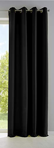 Vorhang Blickdicht Gardine Matt Lichtdurchlässig »Palermo« mit Ösen und Raffhalter Dekoschal HxB 225x140 cm Schwarz, 10000265