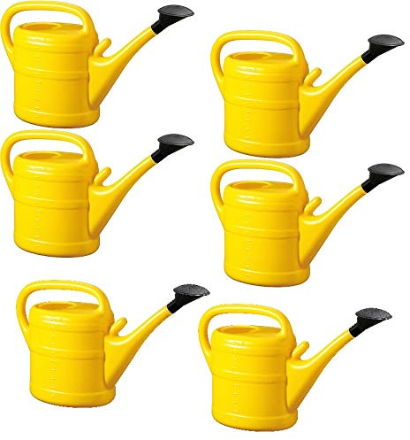 6X Gießkanne 10L GELB + 1x KÜHLSCHRANKMAGNET! Blumenkanne Kunststoff für groß & klein Garten & Zimmerpflanzen Gießkannen Gieskanne Gieskannen Giesskanne 10 Liter Watering Can Gieskannen10Liter lr